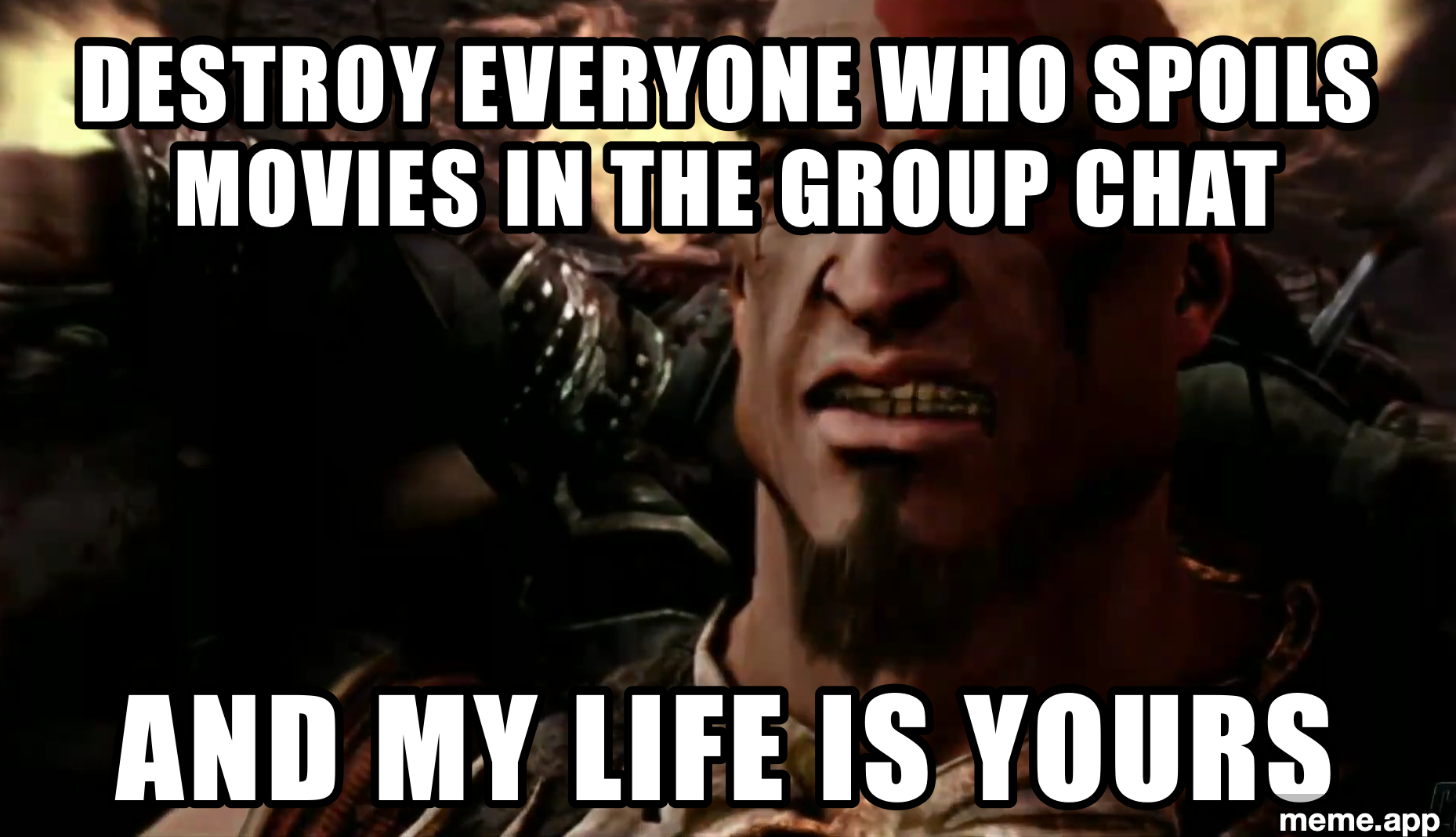 Ares Destroy My Enemies meme about wanting to destroy movie spoilers