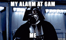 Animated Darth Vader Force Choke GIF about wanting to choke the morning alarm