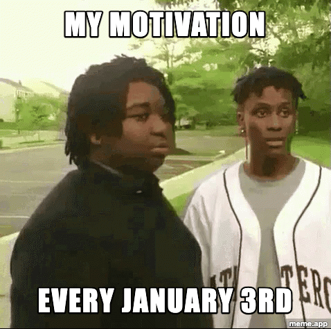 Disappearing Kid GIF about motivation vanishing every January 3rd