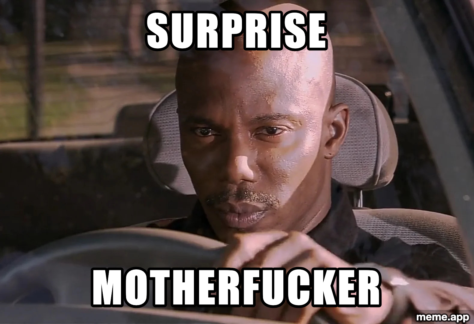 Doakes Surprise Motherfucker meme with the classic catchphrase from Dexter