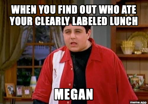 Drake and Josh looking annoyed meme about someone eating your labeled lunch