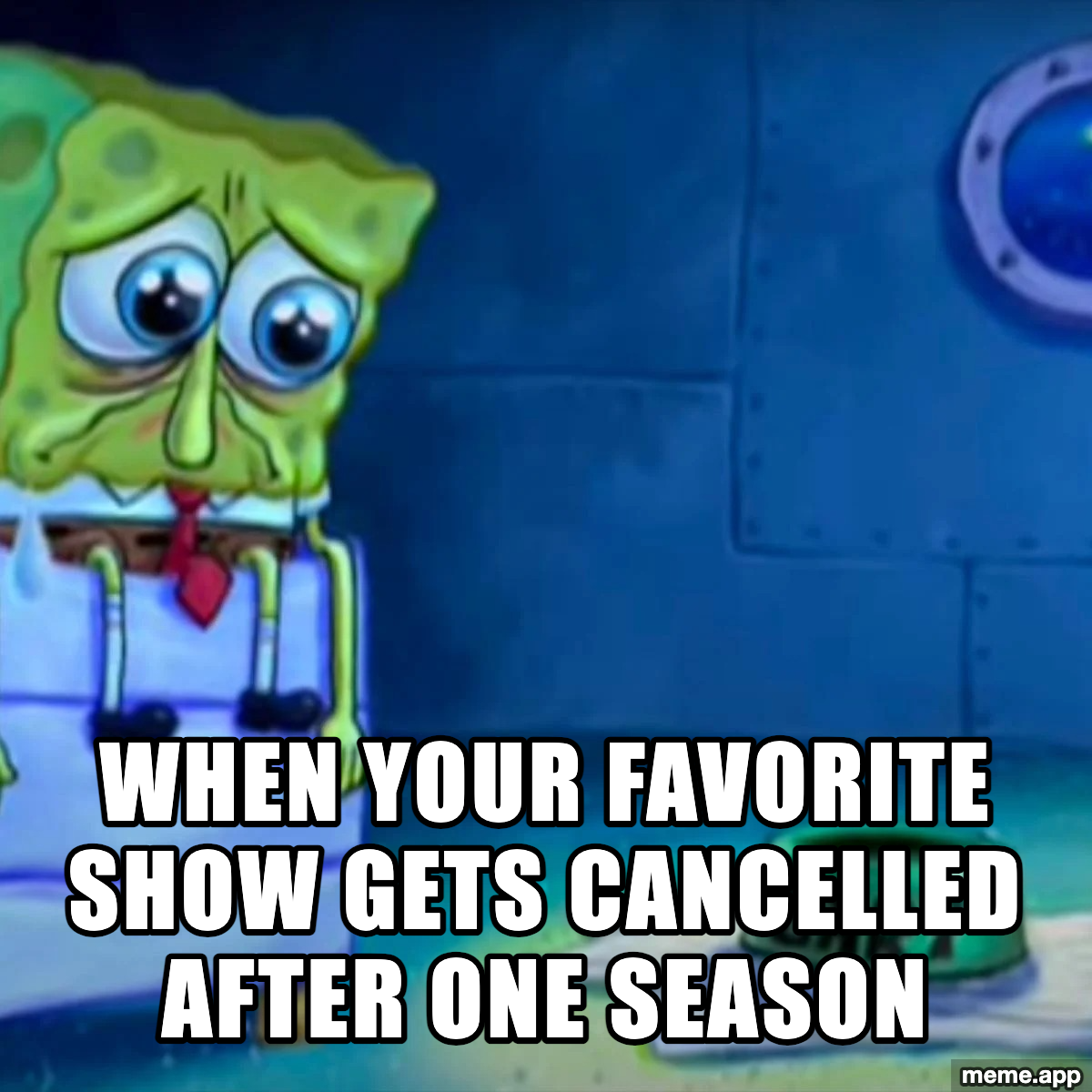 Gary Come Home SpongeBob sad meme about a favorite show getting cancelled after one season