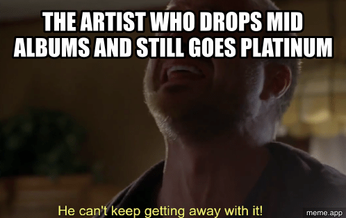 He Can't Keep Getting Away With It captioned meme about a fantasy football opponent winning with a backup QB