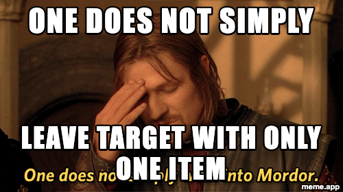 Animated Boromir GIF meme about not being able to leave Target with only one item