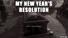 Animated Press F To Pay Respects GIF meme mourning a failed New Year's resolution
