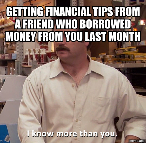 Ron Swanson "I know more than you" captioned meme dismissing a salesperson's explanation