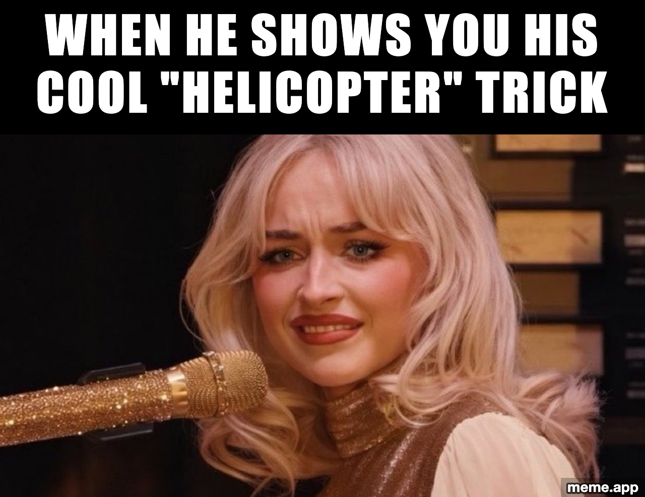 Sabrina Carpenter disgusted reaction meme about seeing something she didn't want to see
