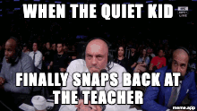 Surprised Announcer GIF meme about the quiet kid finally snapping back at the teacher