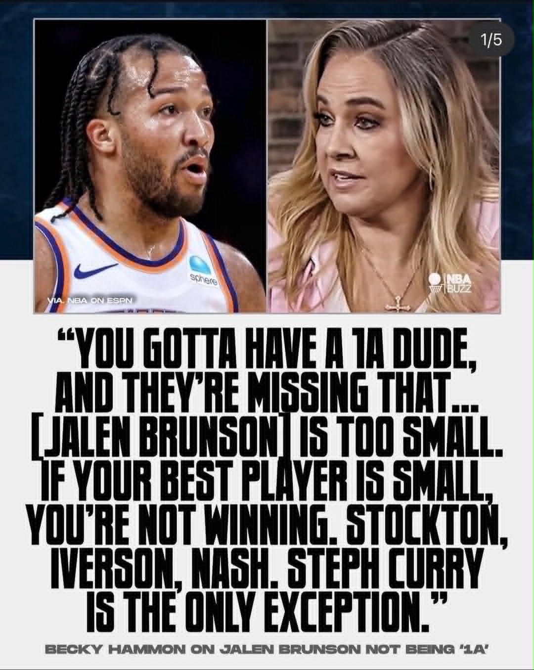 Becky Hammon freezing cold take on Brunson