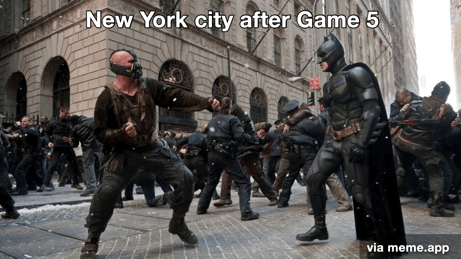 NYC after Game 5 Bane meme