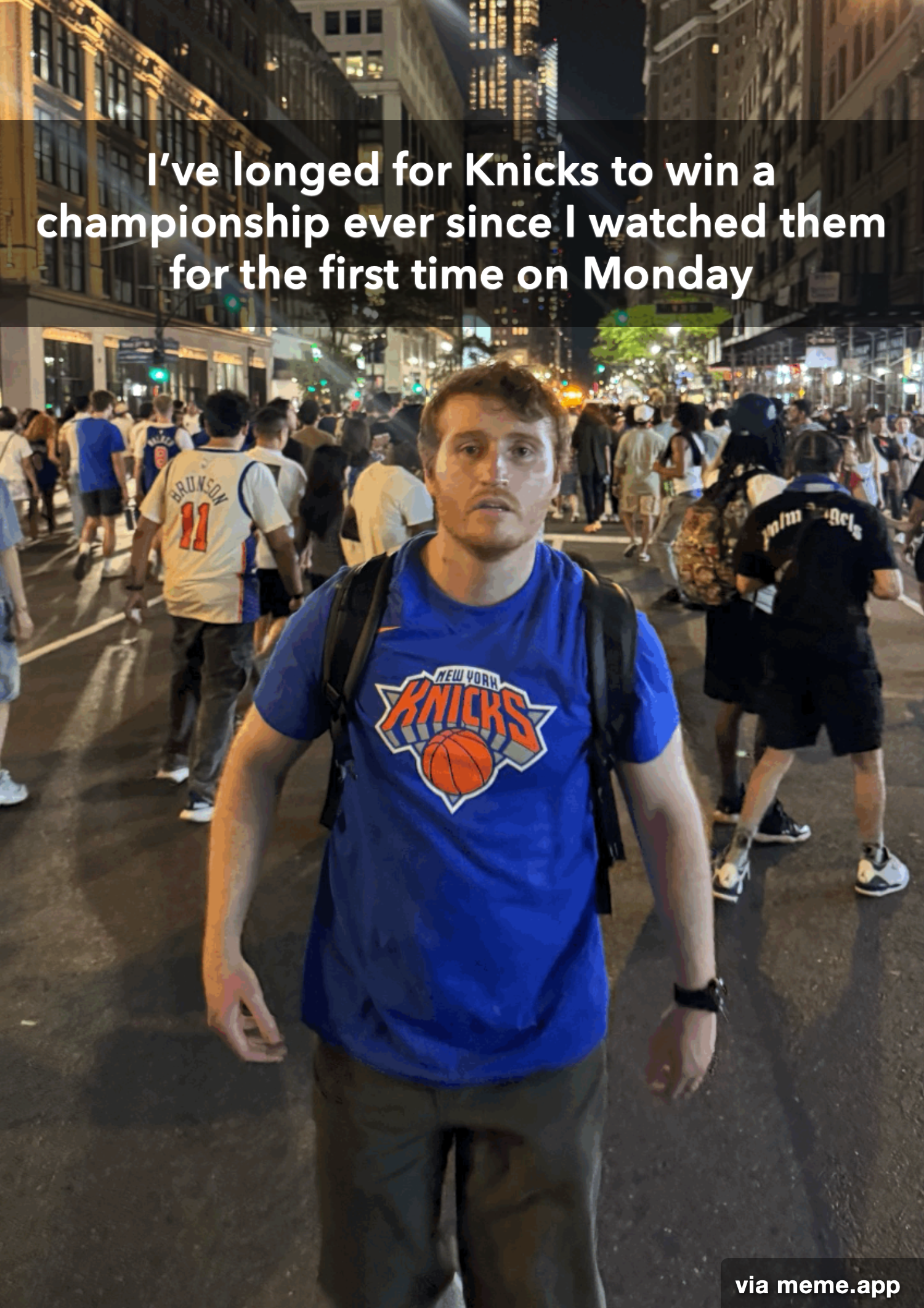 Bandwagon Knicks fan meme