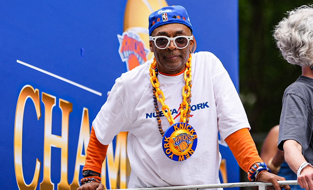 Spike Lee at the Knicks championship parade 2026