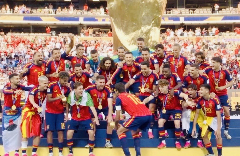Spain celebrates winning the 2026 World Cup at MetLife Stadium