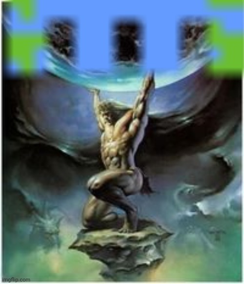 Atlas Holding Earth meme template