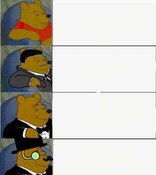 Fancy Pooh (4-Panel) meme template