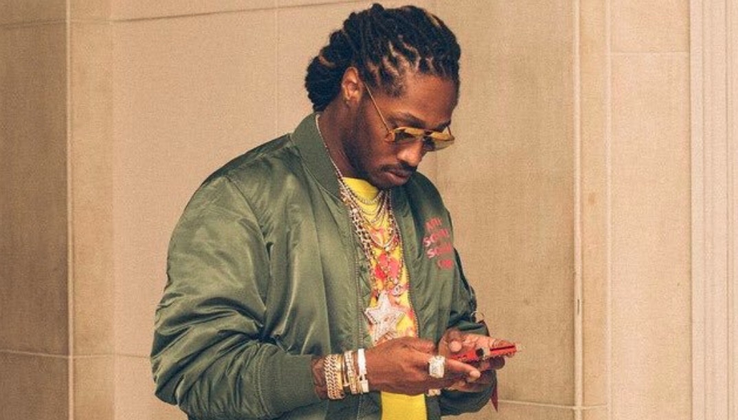 Future Texting meme template - Rapper Future sits looking intently at his phone, fingers poised to type. His expression is a mix of concentration and determ