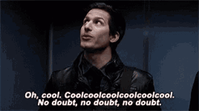 Jake Peralta Cool Cool Cool Captioned GIF meme template