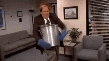 Kevin Spills Chili GIF meme template
