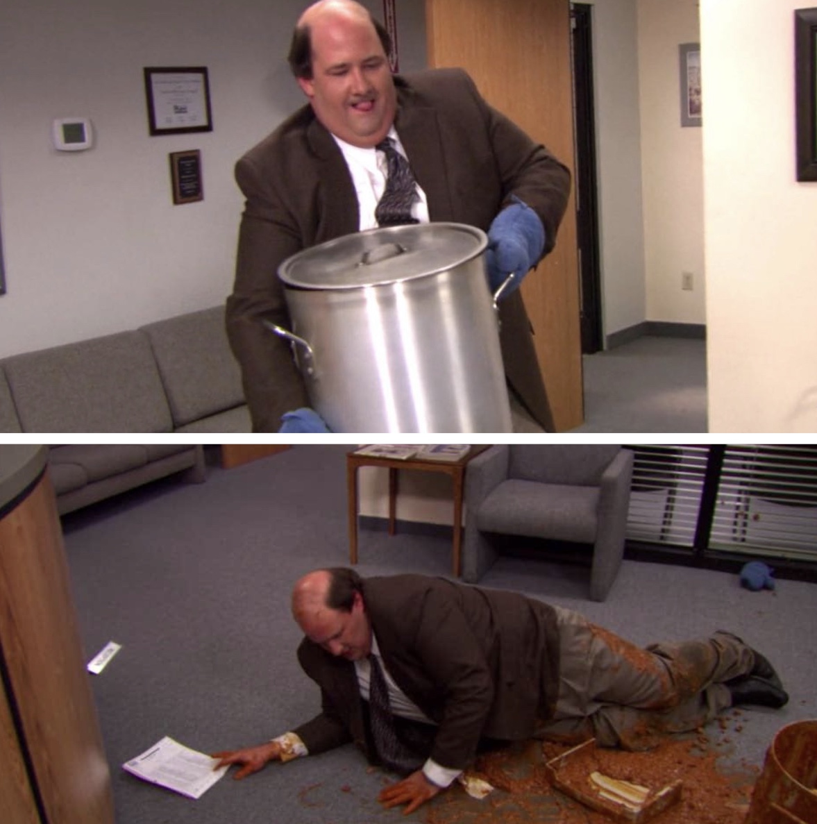 Kevin Spills Chili meme template