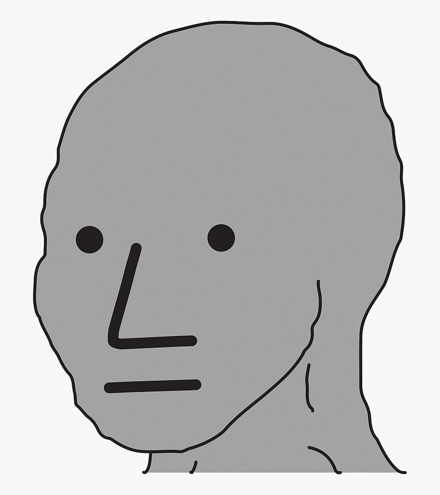 NPC Wojak meme template