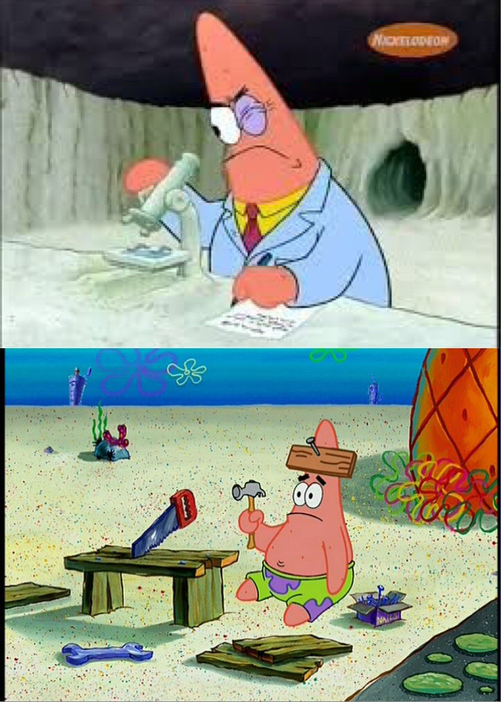 Patrick Smart Dumb meme template