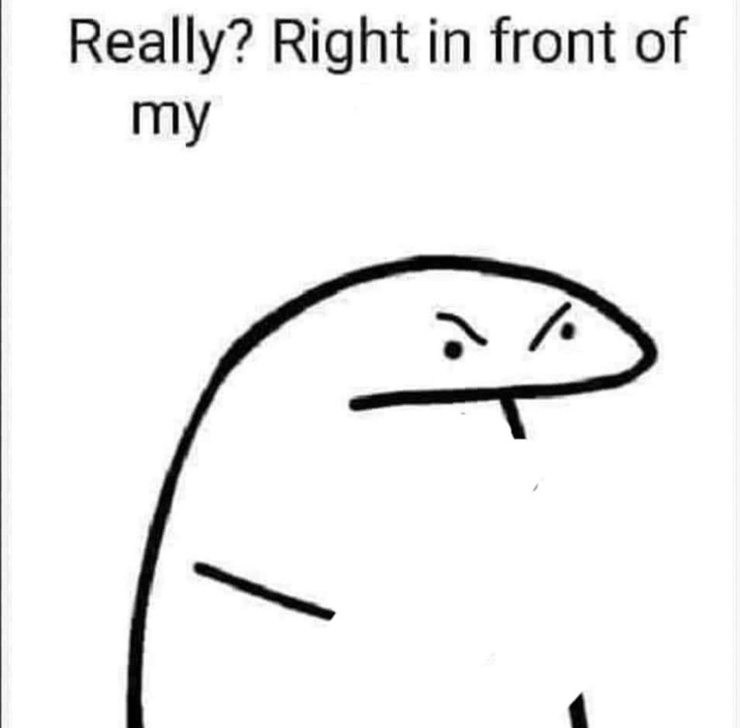 Really Right in Front of My meme template
