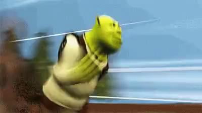 Shrek Running meme template