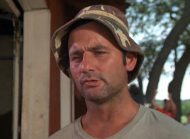 So I Got That Goin' For Me Which Is Nice meme template - Bill Murray as Carl Spackler in Caddyshack, wearing a floppy groundskeeper hat with a distant, contented expression. He looks