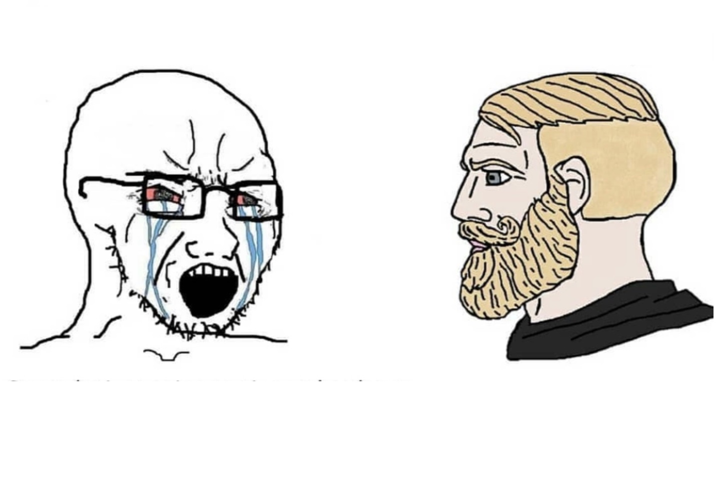 Soyboy vs Yes Chad meme template