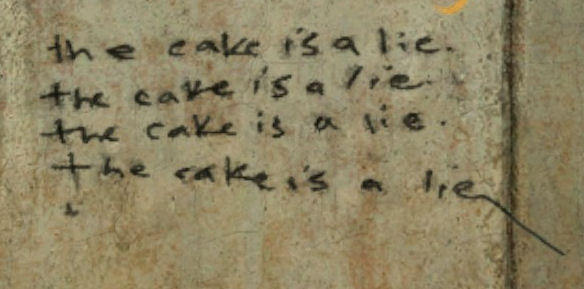 The Cake Is A Lie meme template