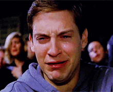 Tobey Maguire Crying GIF meme template