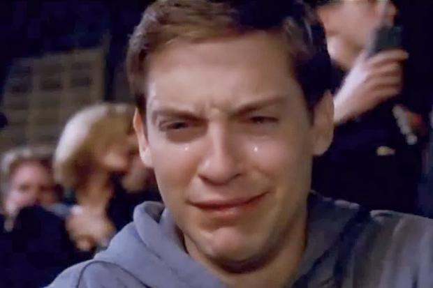 Tobey Maguire Crying meme template