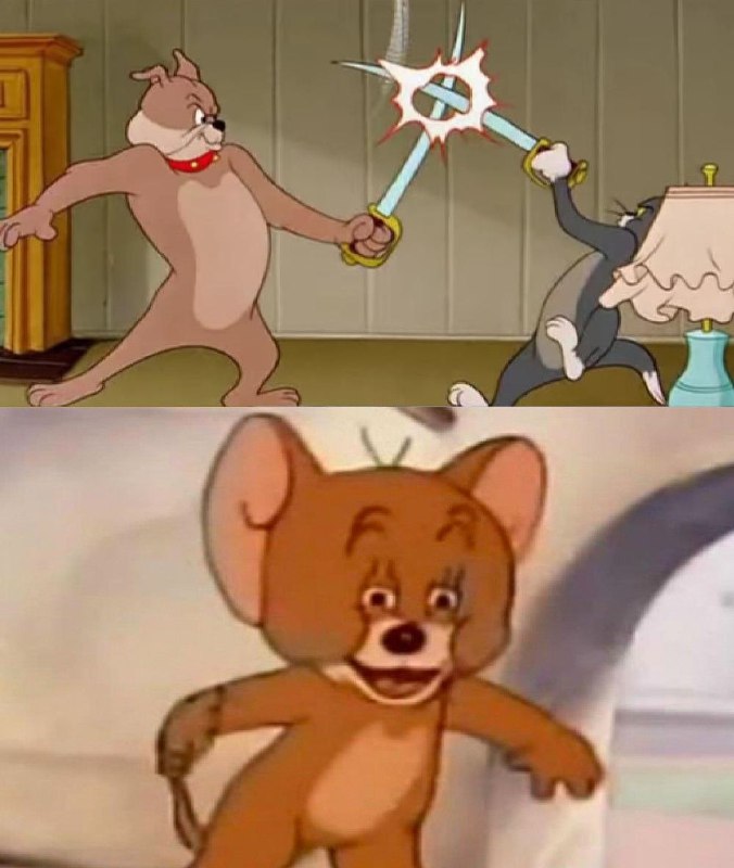 Tom and Jerry Swordfight meme template