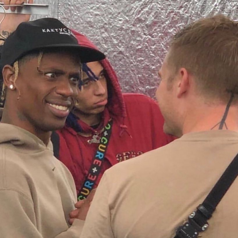 Travis Scott WTF meme template - Travis Scott in a square-cropped photo with an expression that reads clearly as confusion, disbelief, or genuine surprise. Th