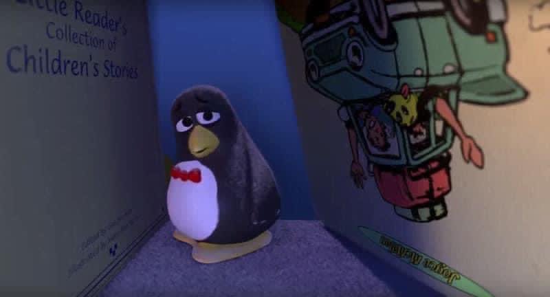 Wheezy In A Corner meme template - Wheezy the penguin from Toy Story 2 sitting in a dusty, dimly lit corner. His posture is slumped. He looks like he has accept