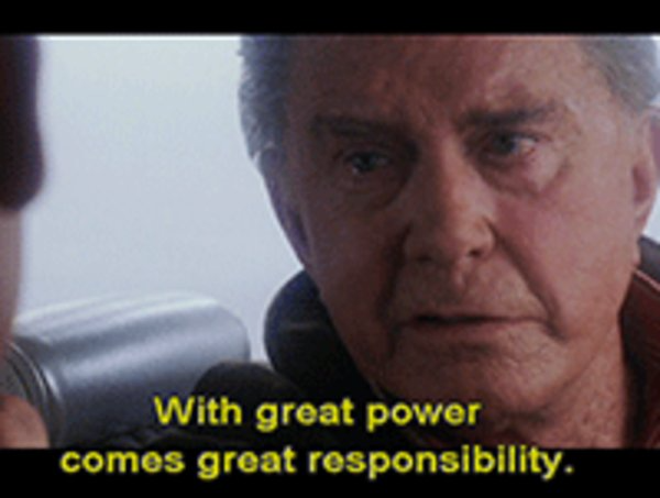 With Great Power Comes Great Responsibility meme template